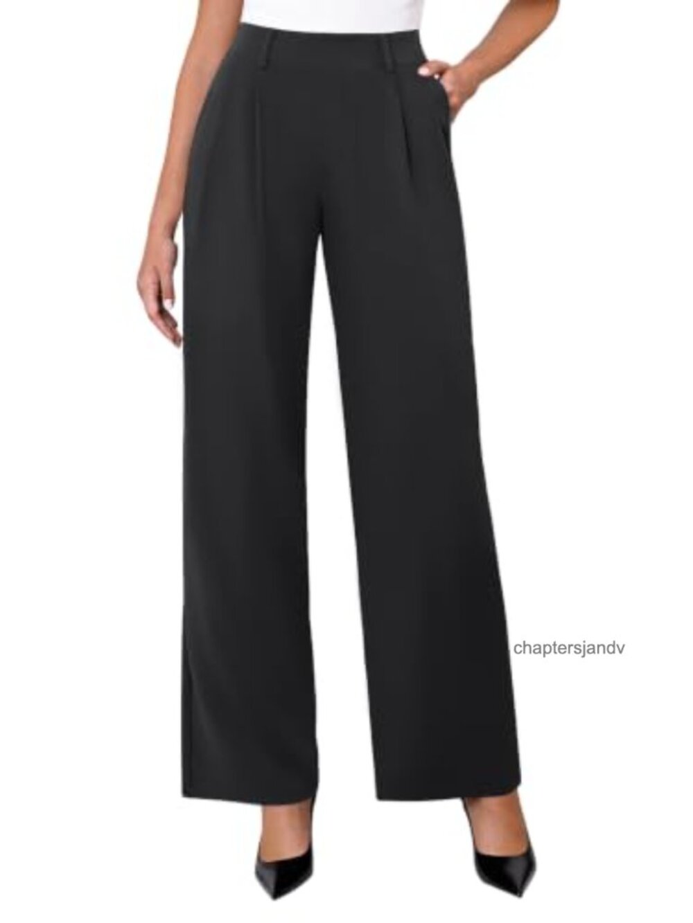 Women's high waisted wide leg stretchy dress pants